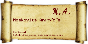 Moskovits András névjegykártya