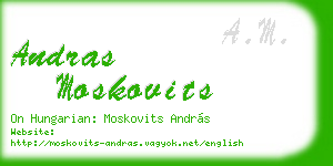 andras moskovits business card